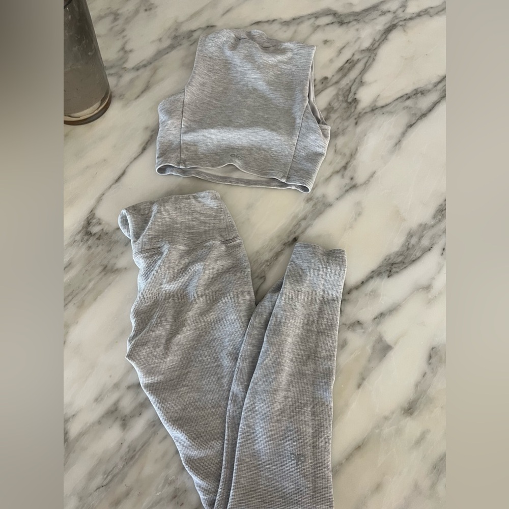 ALO Yoga  Waffle workout set top + pants